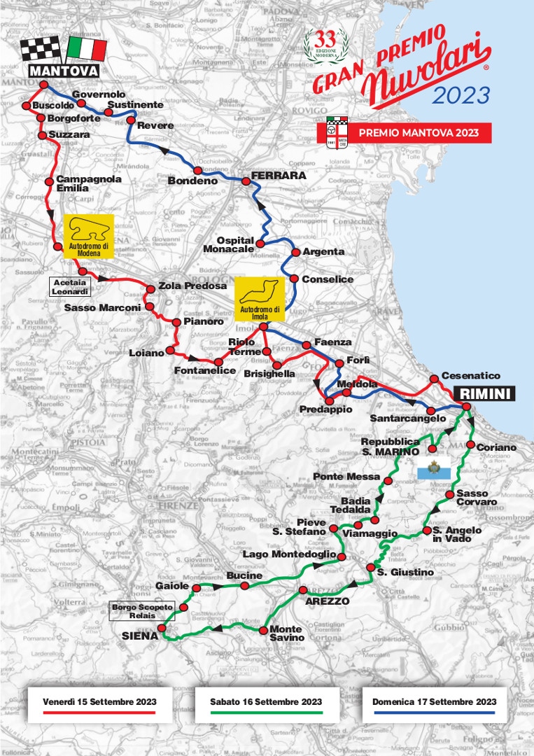 Percorso del Gran Premio Nuvolari 2023