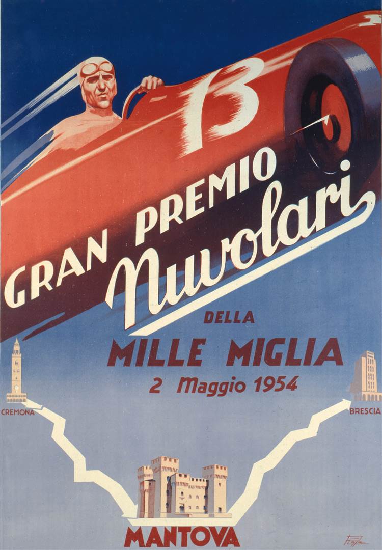  Manifesto del 1954 riferito alla&lt;br&gt;1&#176; edizione del Gran Premio Nuvolari